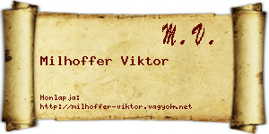 Milhoffer Viktor névjegykártya