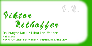 viktor milhoffer business card